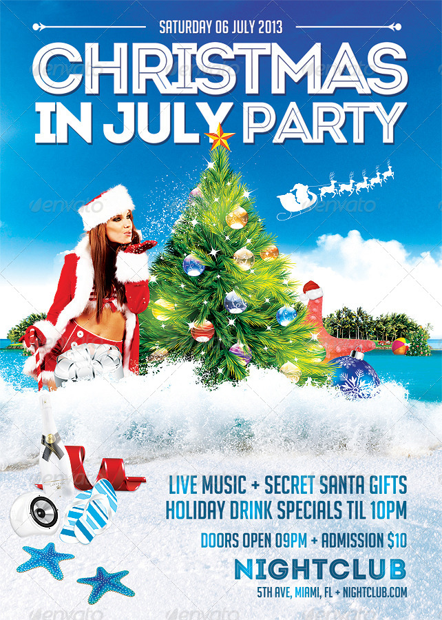 Christmas In July Flyer Template Free